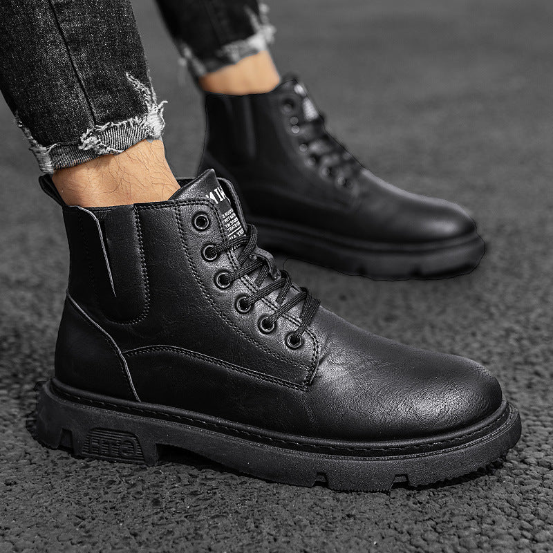 Martin efterårsstøvler til mænd med rund tå og snørelukning foran