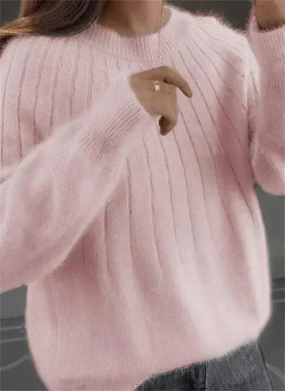 Maglione Invernale da Donna in Maglia a Tinta Unita