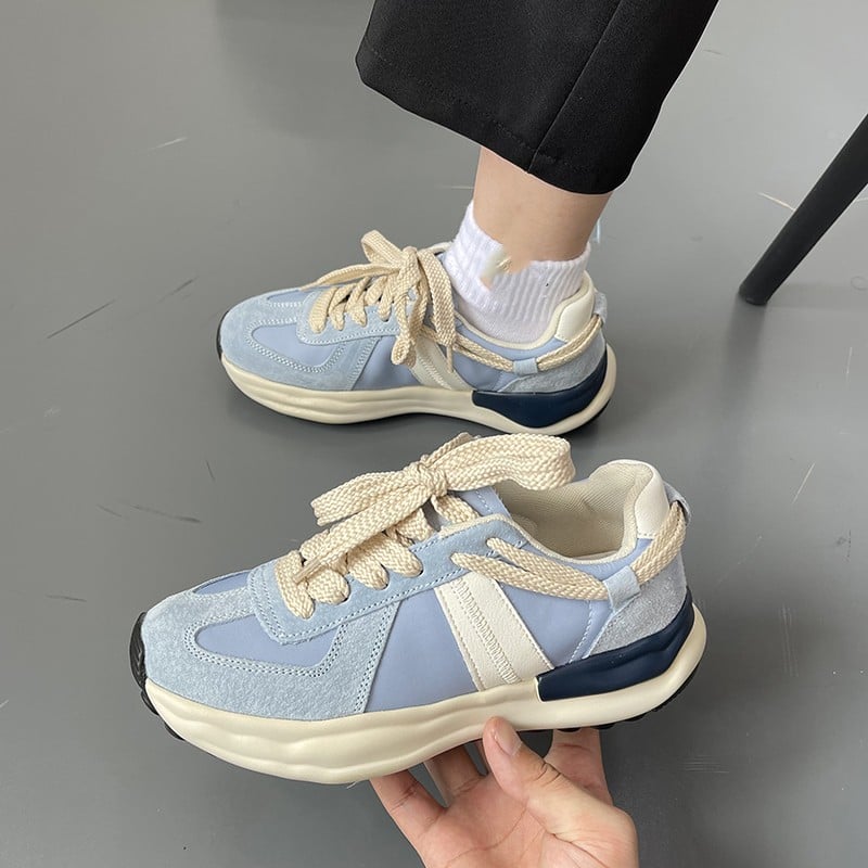 Zapatos deportivos para hombre con cordones, punta redonda y tacón bajo