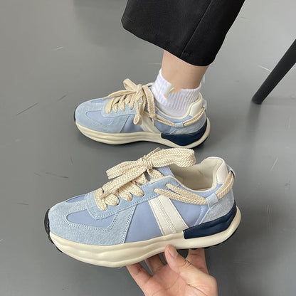 Zapatos deportivos para hombre con cordones, punta redonda y tacón bajo