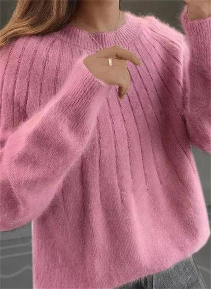 Maglione Invernale da Donna in Maglia a Tinta Unita