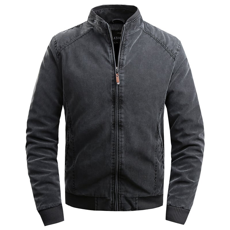 Herre Vinterjakke med Høj Krave og Lynlås Lukning