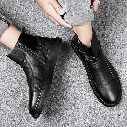 Men's Winter Snow Boots with High Shaft, Warm Lining, and Non-Slip Sole