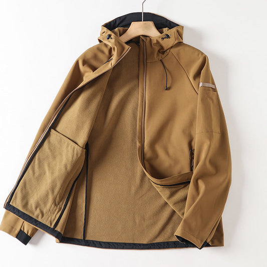 Chaqueta de invierno para mujer con capucha, forrada de felpa, mangas largas, largo regular