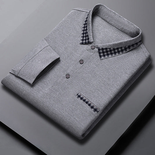 Shirt Lunga da Uomo a Tinta Unita con Vestibilità Ampia