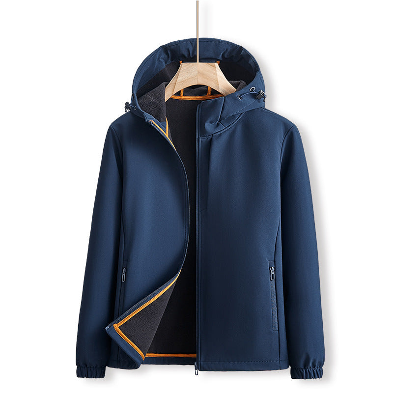 Herre Outdoor Jakke til Efteråret med Ensfarvet Frontlynlås