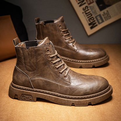 Martin efterårsstøvler til mænd med rund tå og snørelukning foran