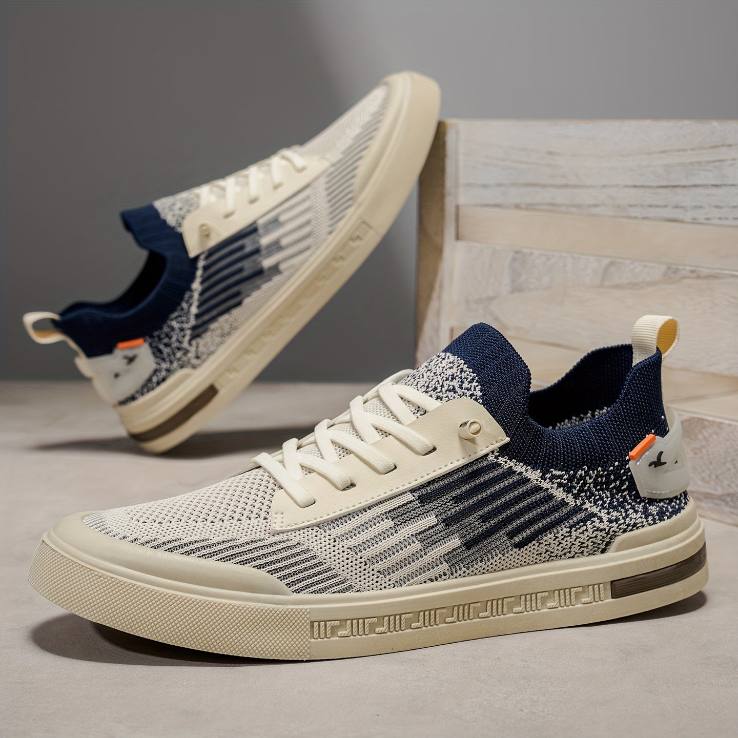 Sneakers da Uomo in Maglia con Design Bicolore e Soletta EVA