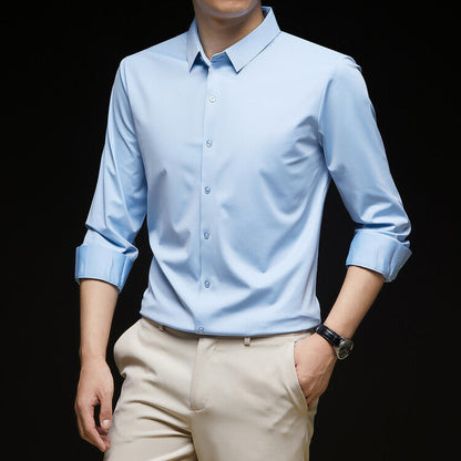 Camicia da Uomo Slim Fit a Maniche Lunghe con Bottoni Ideale per l'Autunno