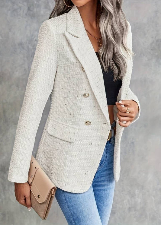 Blazer Donna con Maniche Lunghe e Risvolto a V – Ideale per Primavera e Autunno