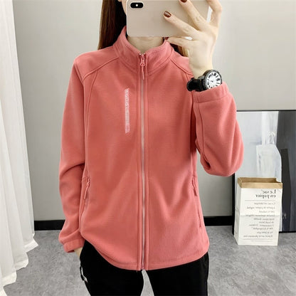 Abrigo de invierno para mujer grueso con cuello alto y mangas largas