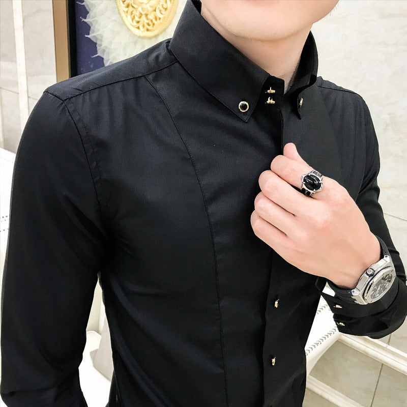 Camicia a Maniche Lunghe a Tinta Unita Ideale per Tutte le Stagioni