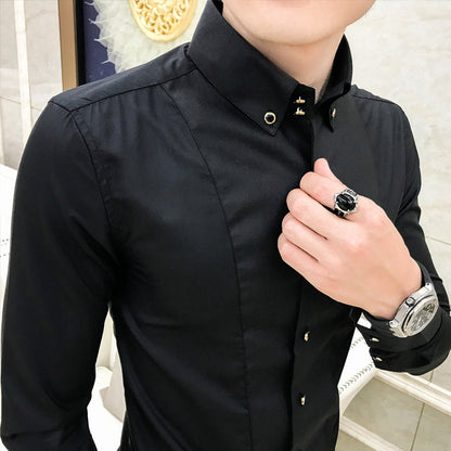 Camicia a Maniche Lunghe a Tinta Unita Ideale per Tutte le Stagioni