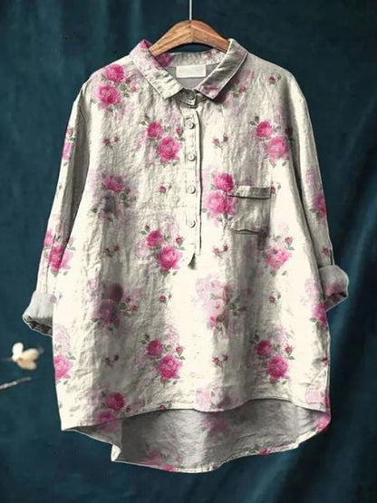 Blusa a fiori con tessuto leggero I Ideale per primavera ed estate