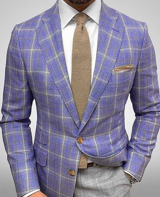Blazer Slim Fit A Righe Con Collo Da Completo E Chiusura A Due Bottoni | Ideale Per Primavera E Autunno