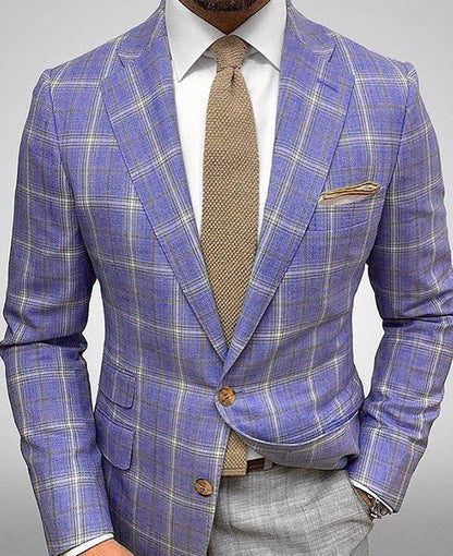 Blazer Slim Fit A Righe Con Collo Da Completo E Chiusura A Due Bottoni | Ideale Per Primavera E Autunno
