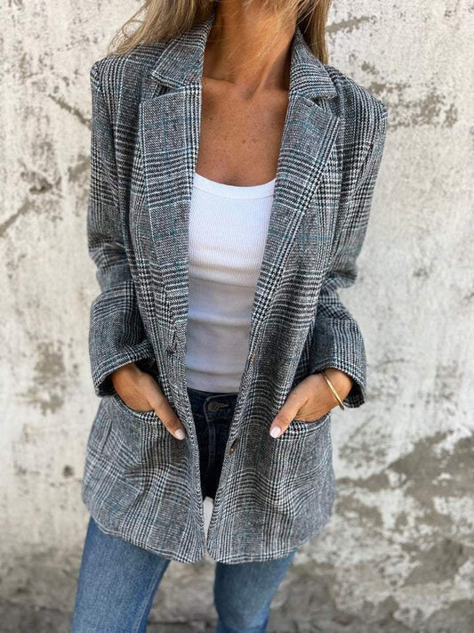 Blazer Elegante a Quadri per l'Inverno