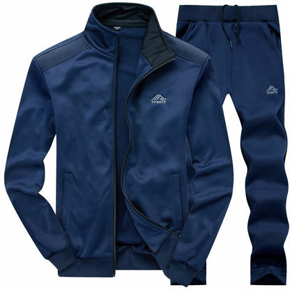 Uomo Autunno Completo Due Pezzi Cappotto Ricamato Collo Alto Manica Lunga