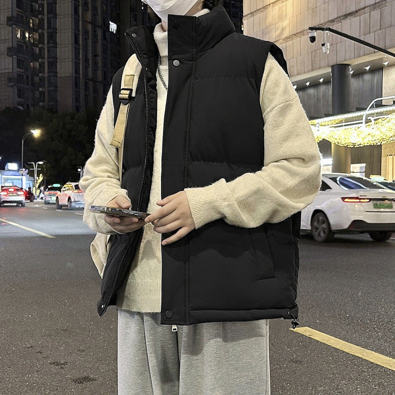 Vinterforet Herrevest med Høj Krave og Plusstørrelser