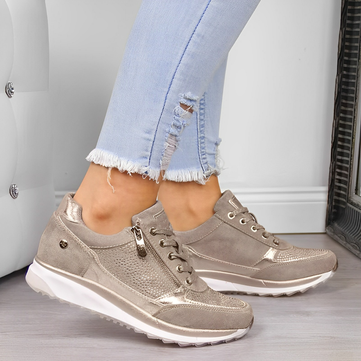 Sneakers con Zip e Suola Ammortizzata I Ideali per Tutte le Stagioni