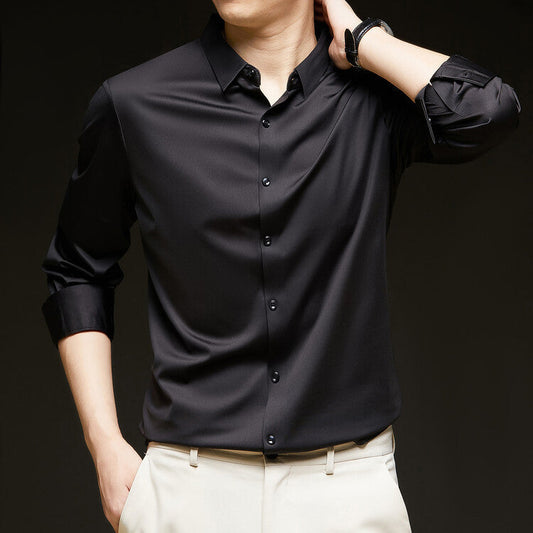 Camicia da Uomo Slim Fit a Maniche Lunghe con Bottoni Ideale per l'Autunno