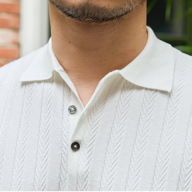 Camicia Uomo Slim-Fit a Maniche Corte in Maglia – Ideale per l'Estate