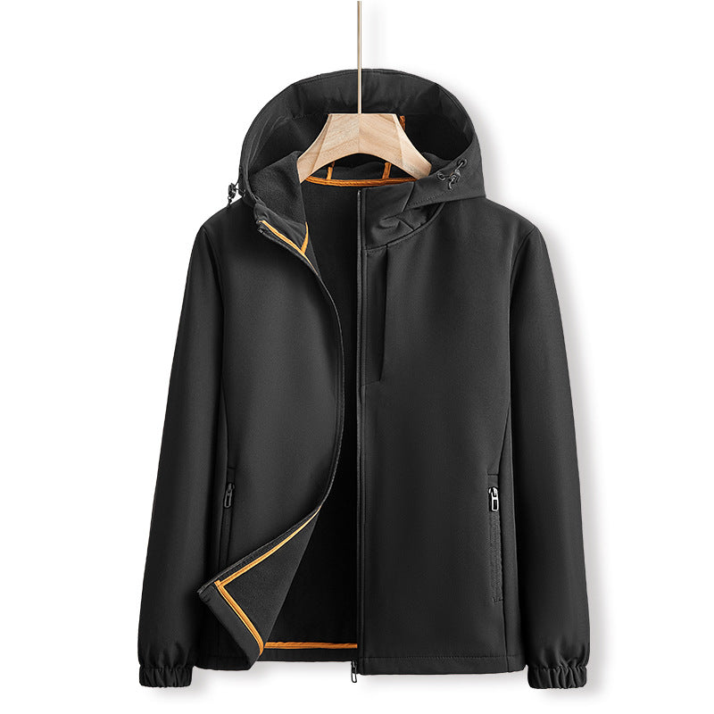 Herre Outdoor Jakke til Efteråret med Ensfarvet Frontlynlås