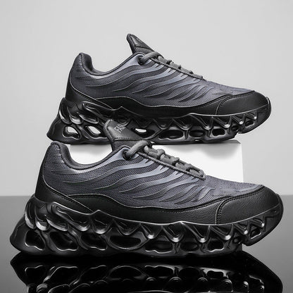 Men's Sneakers with Mesh Upper and Thick PU Sole