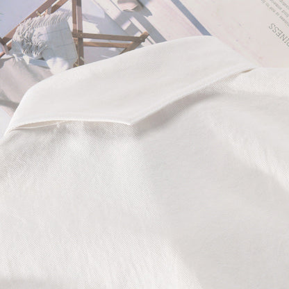 Camicia Cardigan con Cuciture a Maniche Lunghe in Cotone Ideale per la Primavera e l'Autunno