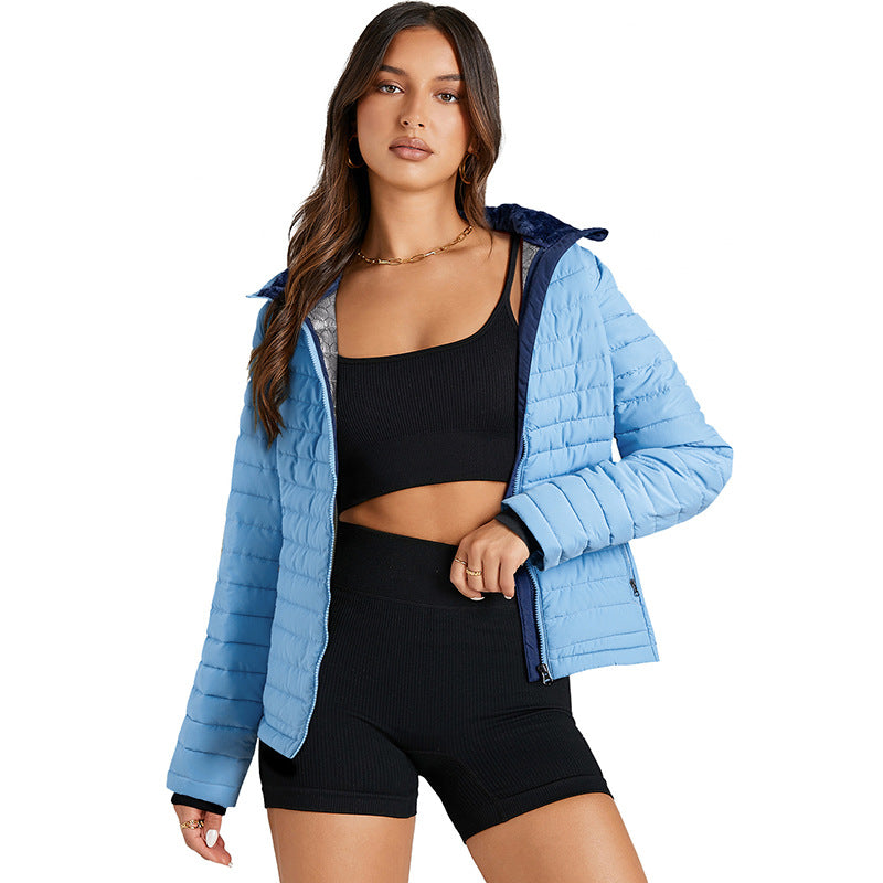 Chaqueta acolchada para mujer con cremallera y cuello alto