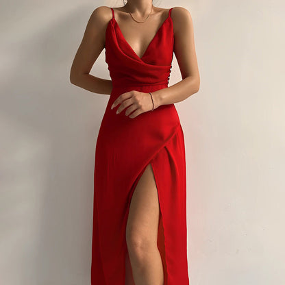 Abito Elegante Senza Maniche Maxi con Spacco Laterale