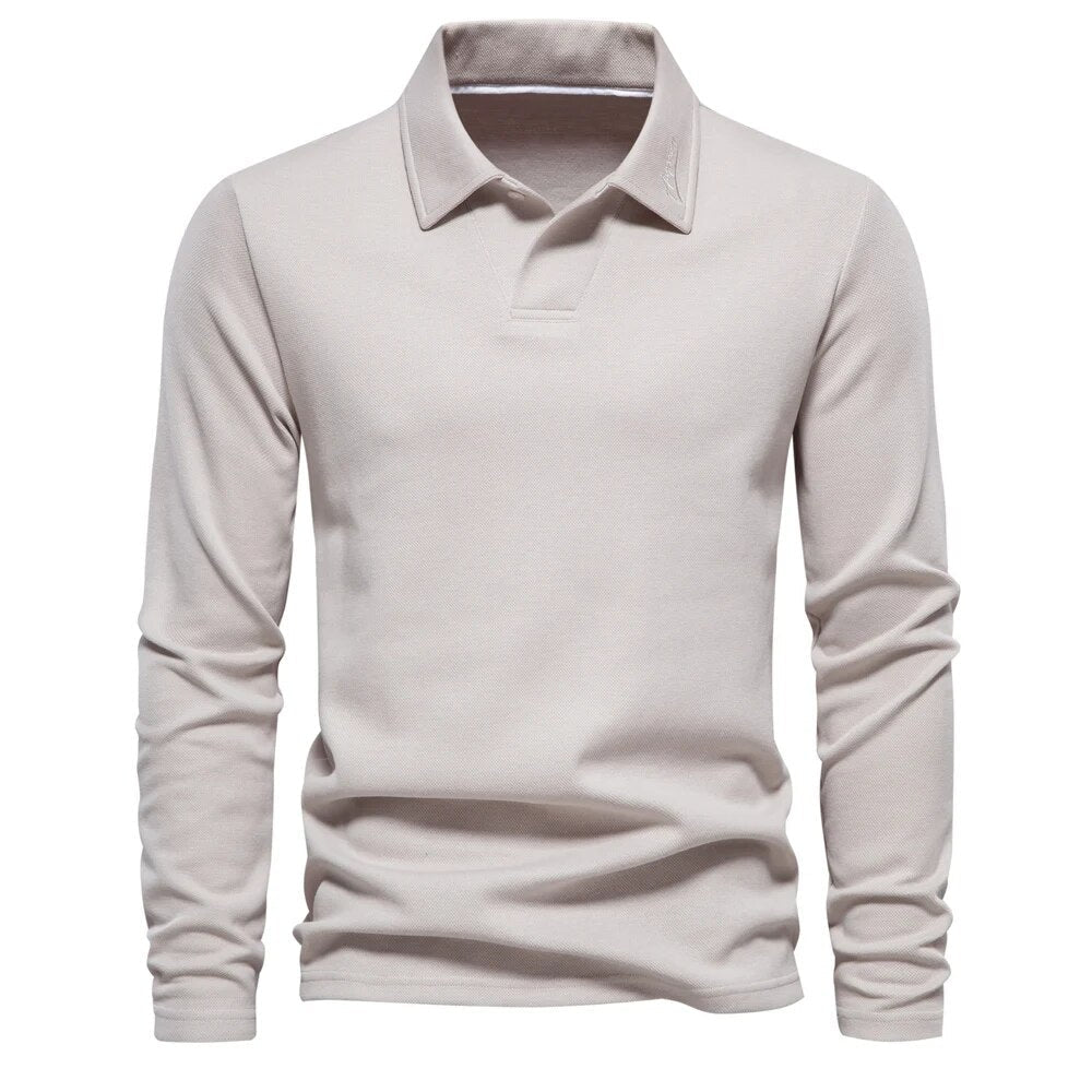 Maglione Polo da Uomo a Maniche Lunghe con Colletto Classico