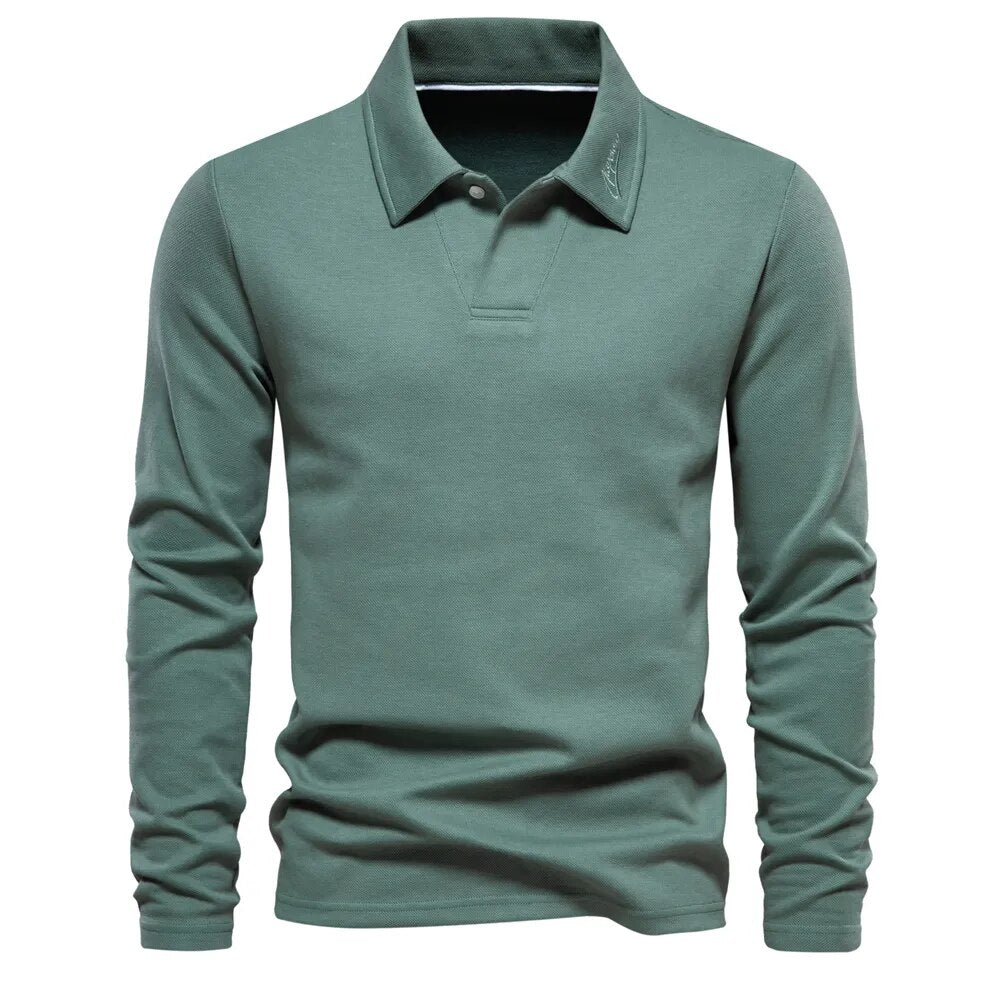 Maglione Polo da Uomo a Maniche Lunghe con Colletto Classico