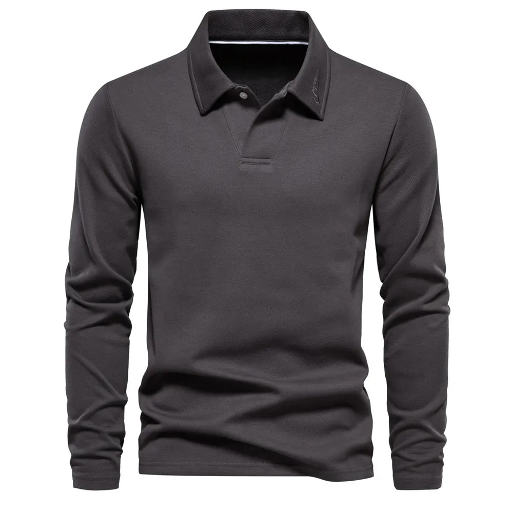 Maglione Polo da Uomo a Maniche Lunghe con Colletto Classico