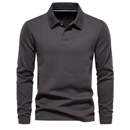 Maglione Polo da Uomo a Maniche Lunghe con Colletto Classico
