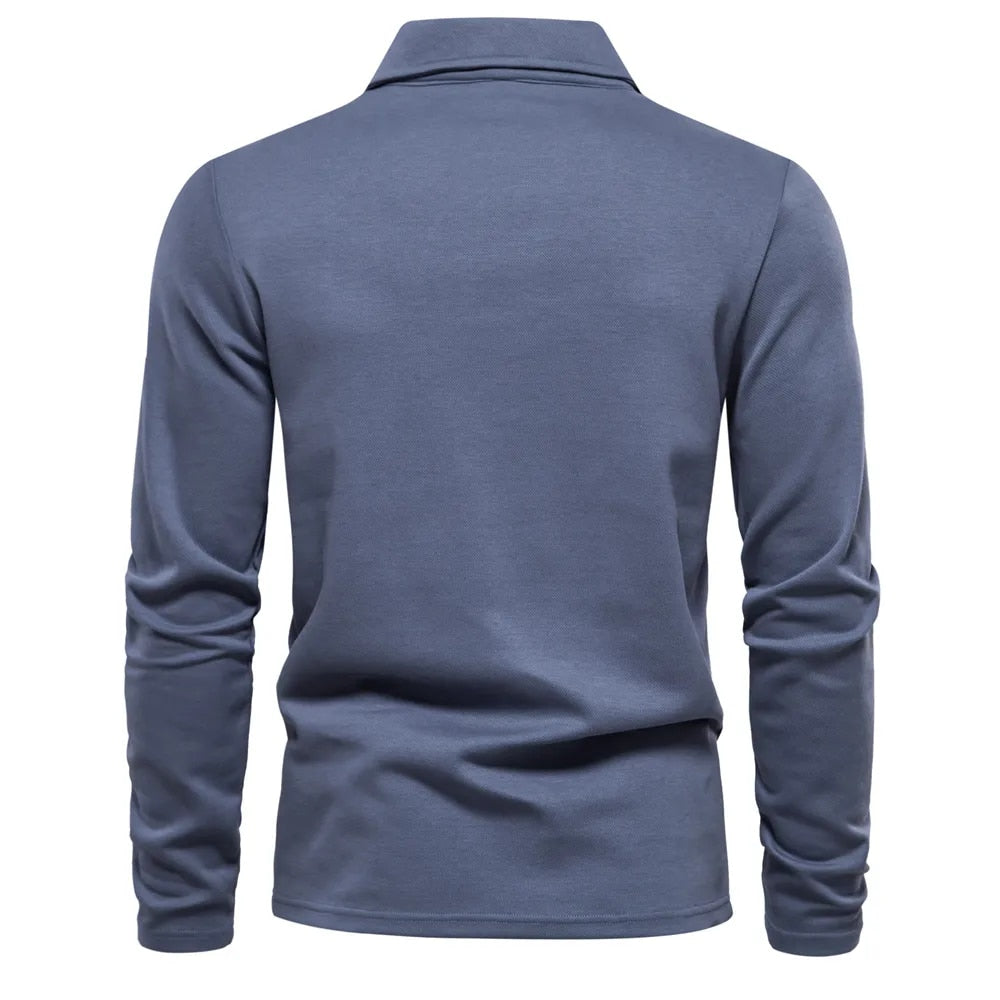 Maglione Polo da Uomo a Maniche Lunghe con Colletto Classico