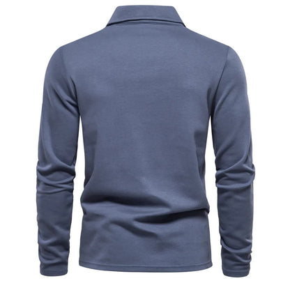 Maglione Polo da Uomo a Maniche Lunghe con Colletto Classico