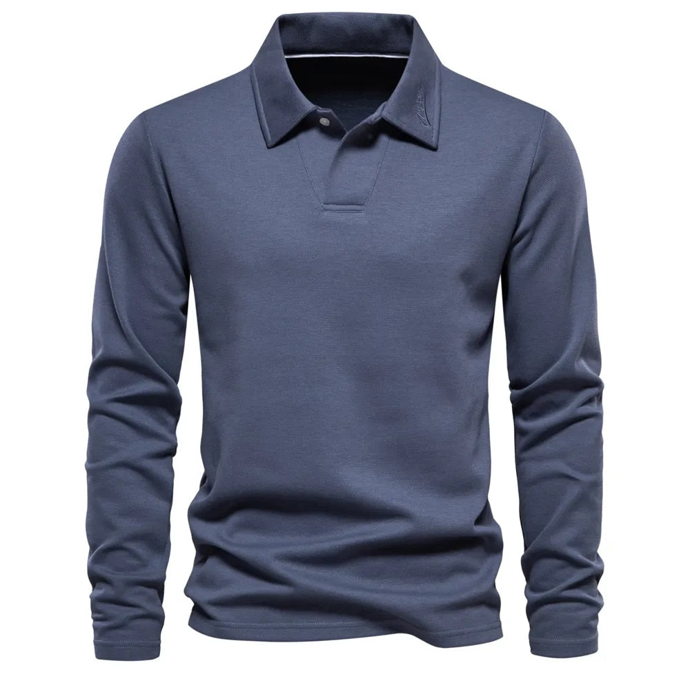 Maglione Polo da Uomo a Maniche Lunghe con Colletto Classico