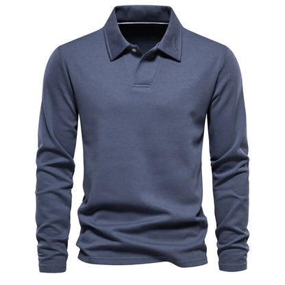 Maglione Polo da Uomo a Maniche Lunghe con Colletto Classico