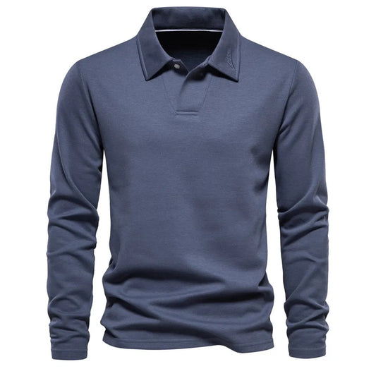 Maglione Polo da Uomo a Maniche Lunghe con Colletto Classico
