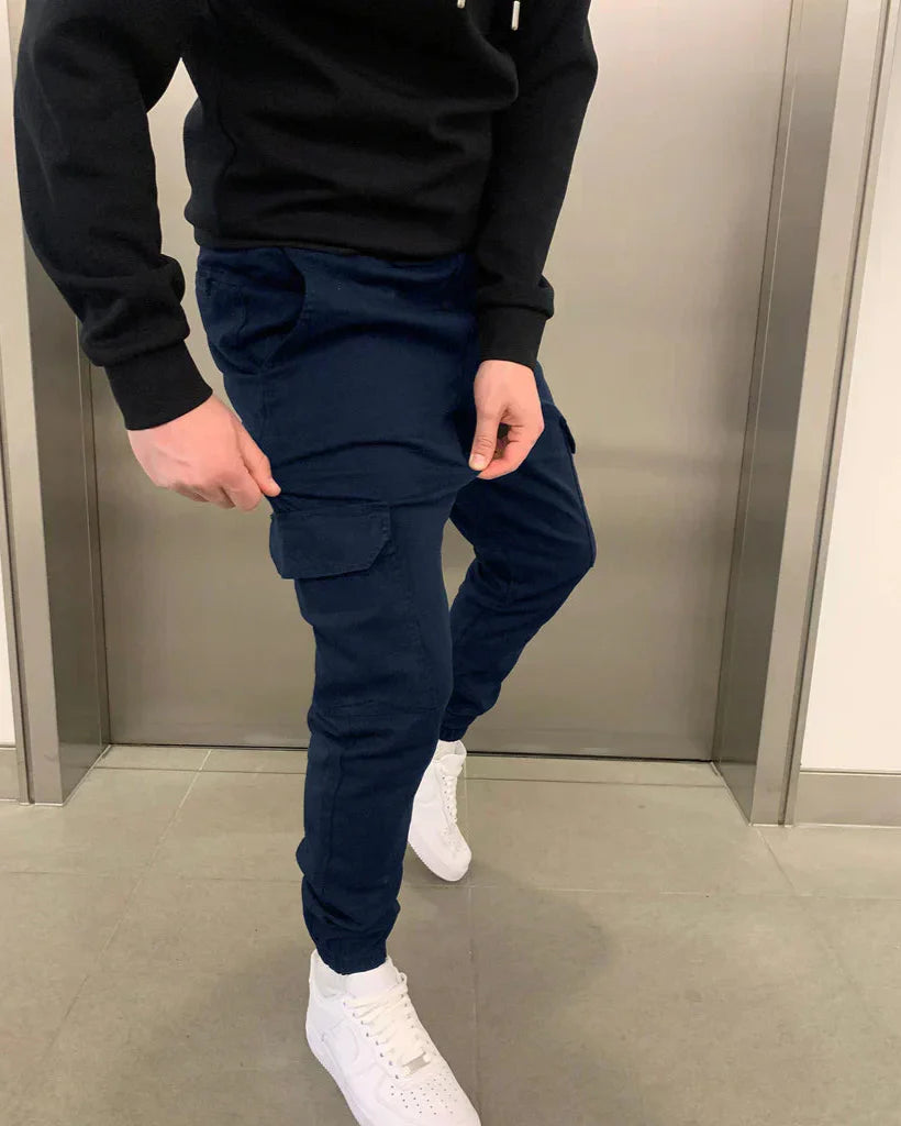 Jogger Cargo da Uomo con Vestibilità Comoda, Vita Elastica e Tasche Funzionali