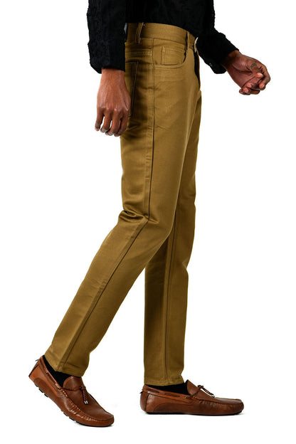 Pantaloni da Uomo Formali con Taglio Dritto e Chiusura Zip e Bottone