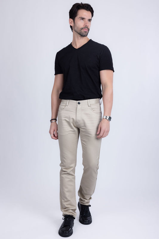 Pantaloni da Uomo Formali con Taglio Dritto e Chiusura Zip e Bottone