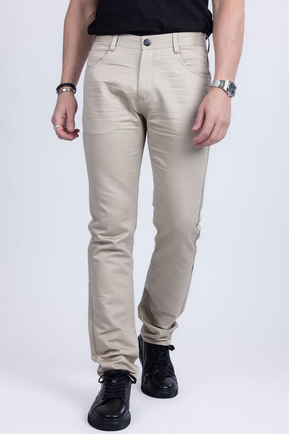 Pantaloni da Uomo Formali con Taglio Dritto e Chiusura Zip e Bottone
