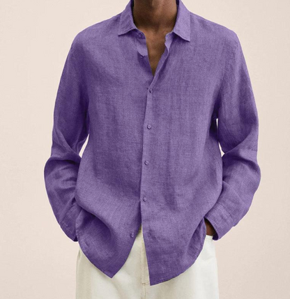 Camicia Classica da Uomo in Lino con Tessuto Traspirante | Ideale per l'Estate