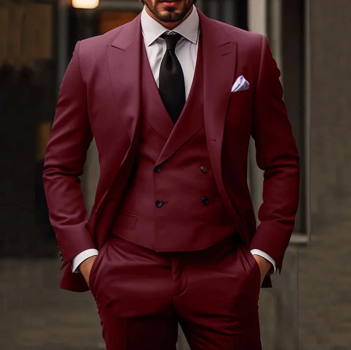 Abito da Uomo Tre Pezzi con Blazer, Gilet e Pantaloni I Ideale per Tutte le Stagioni