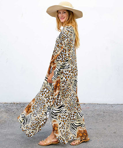 Kaftan da Donna Ampio con Vestibilità Dritta e Taglio Largo