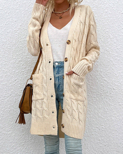 Cardigan da Donna in Maglia con Chiusura a Bottoni