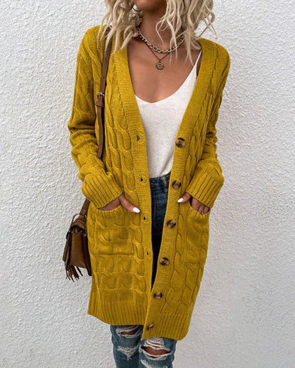 Cardigan da Donna in Maglia con Chiusura a Bottoni