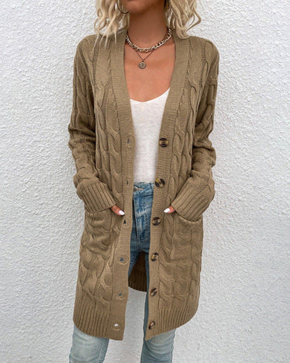 Cardigan da Donna in Maglia con Chiusura a Bottoni